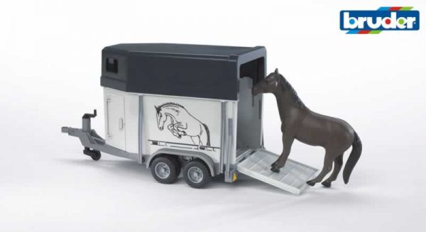 Bruder 02028 Paardentrailer + paard