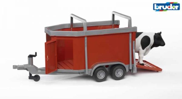 Bruder 02029 veetrailer + koe