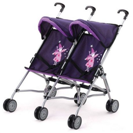 Poppen Buggy twin paars