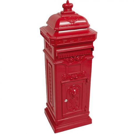 Brievenbus kolom rood KLASSIEK