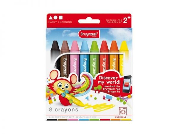 Bruynzeel Waskrijtjes Dik 8 stuks