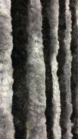 Vliegengordijn kattenstaart 90 x 220 cm grijs-zwart banen