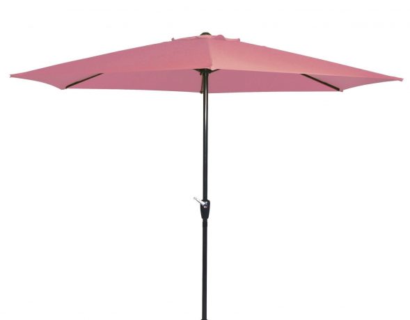 Parasol Gemini soft pink 6 hoek 3 meter