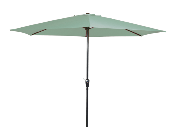 Parasol Gemini soft groen 6 hoek 3 meter