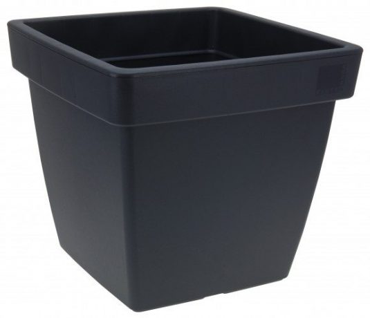 Kunststof Bloempot Vierkant Antraciet 35cm