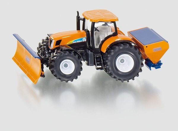 SIKU 2940 New Holand tractor met schuiver en strooier