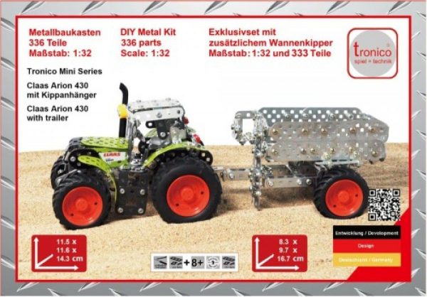 tronico Mini Claas Arion 430 met aanhanger