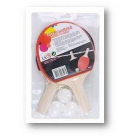 Tafeltennis batjes 2 stuks + 3 ballen Playfun