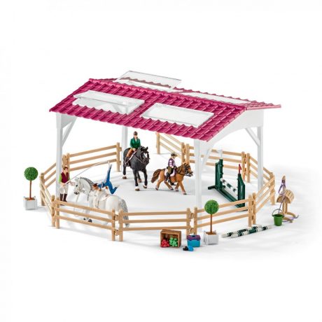 Schleich 42389 ruiterschool met ruiter en paarden