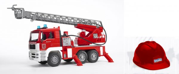 Bruder 1981 Brandweerauto met rode helm