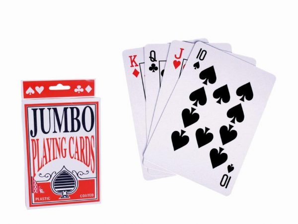 Jumbospeelkaarten plastic coated 9 x 14 cm