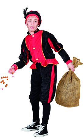 Zwarte Pieten pak Rood 7-9 jaar