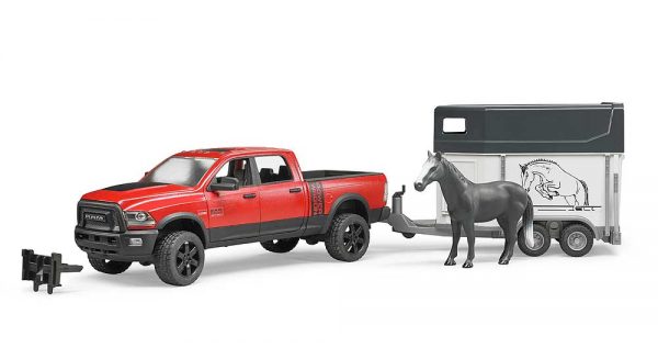 Bruder RAM 25 Power Wagon met paardenaanhanger en 1 paard