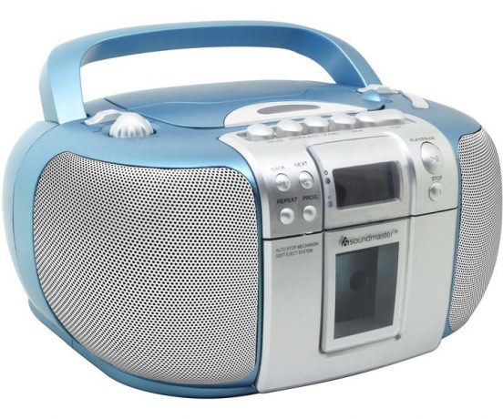 Sountmaster CD boombox met radio en cassette Blauw Zilver