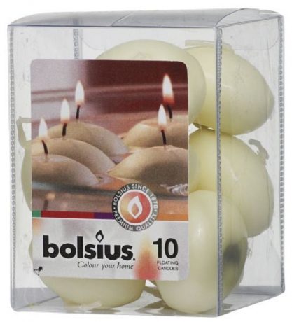 Drijfkaarsen Bolsius Box A 10 Stuks creme