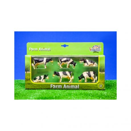 Koeien zwartbont (1:32/set van 6) Kids Globe