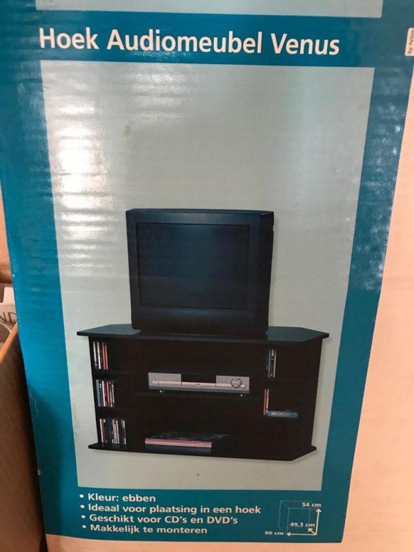 Stevig Zwart hoek  tv meubel Venus