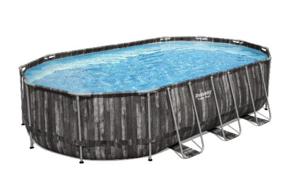Bestway zwembad power steel set ovaal hout 610