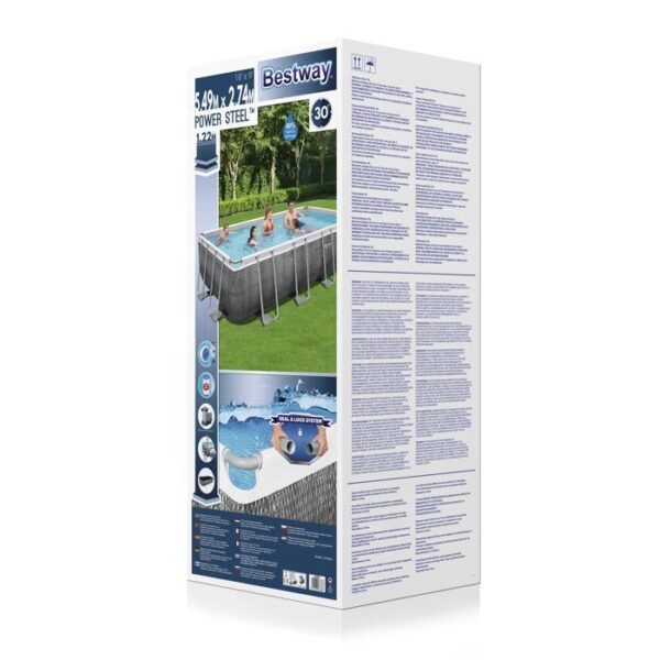 Bestway zwembad power steel set rechthoek rotan 5491