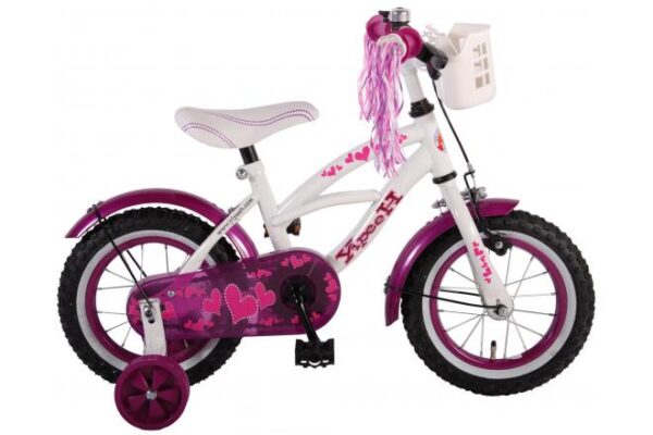 Volare Heart Cruiser Kinderfiets – Meisjes – 12 inch – Wit Paars