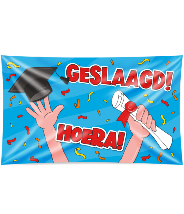 XXL Gevel vlag Geslaagd cartoon