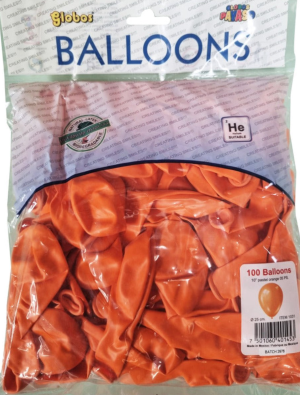 Globos ballonnen oranje zak a 100